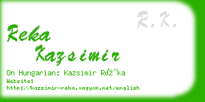 reka kazsimir business card